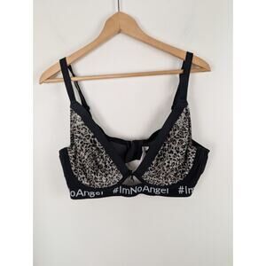 Cacique 42D I'm No Angel Leopard Print Bra Boost Plunge Unlined Underwire 42 D